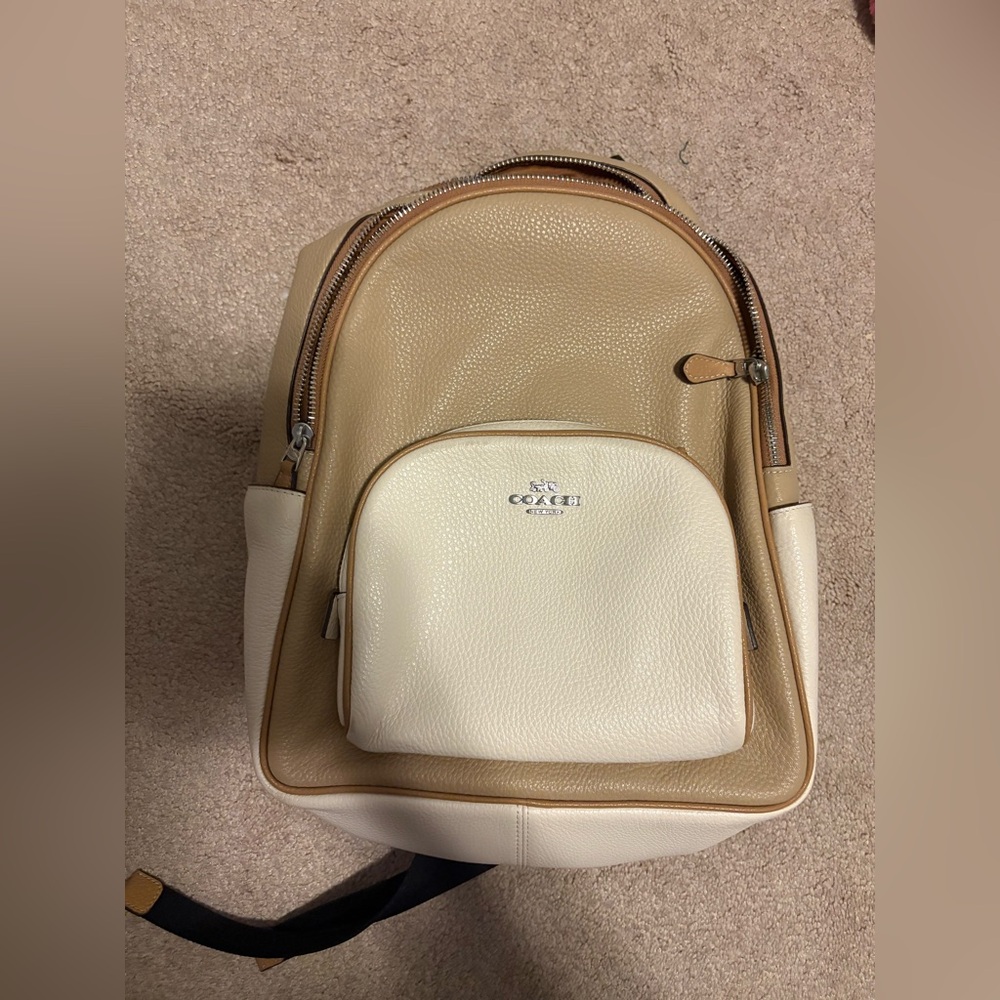 Coach Beige and Ivory Leather Backpack
